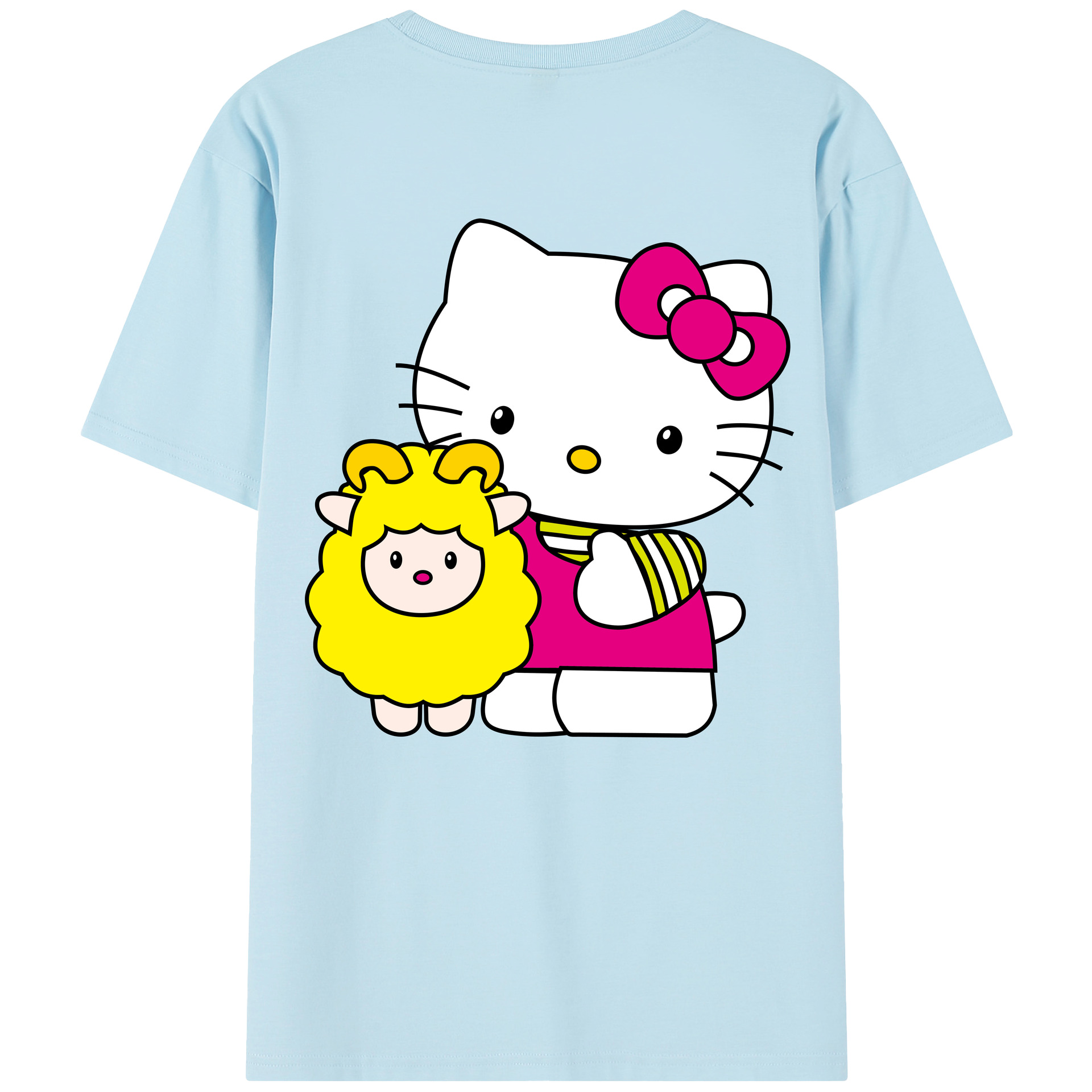 （画像用） Hello Kitty ハローキティ 綿100％半袖Tシャツ（背面プリント）
